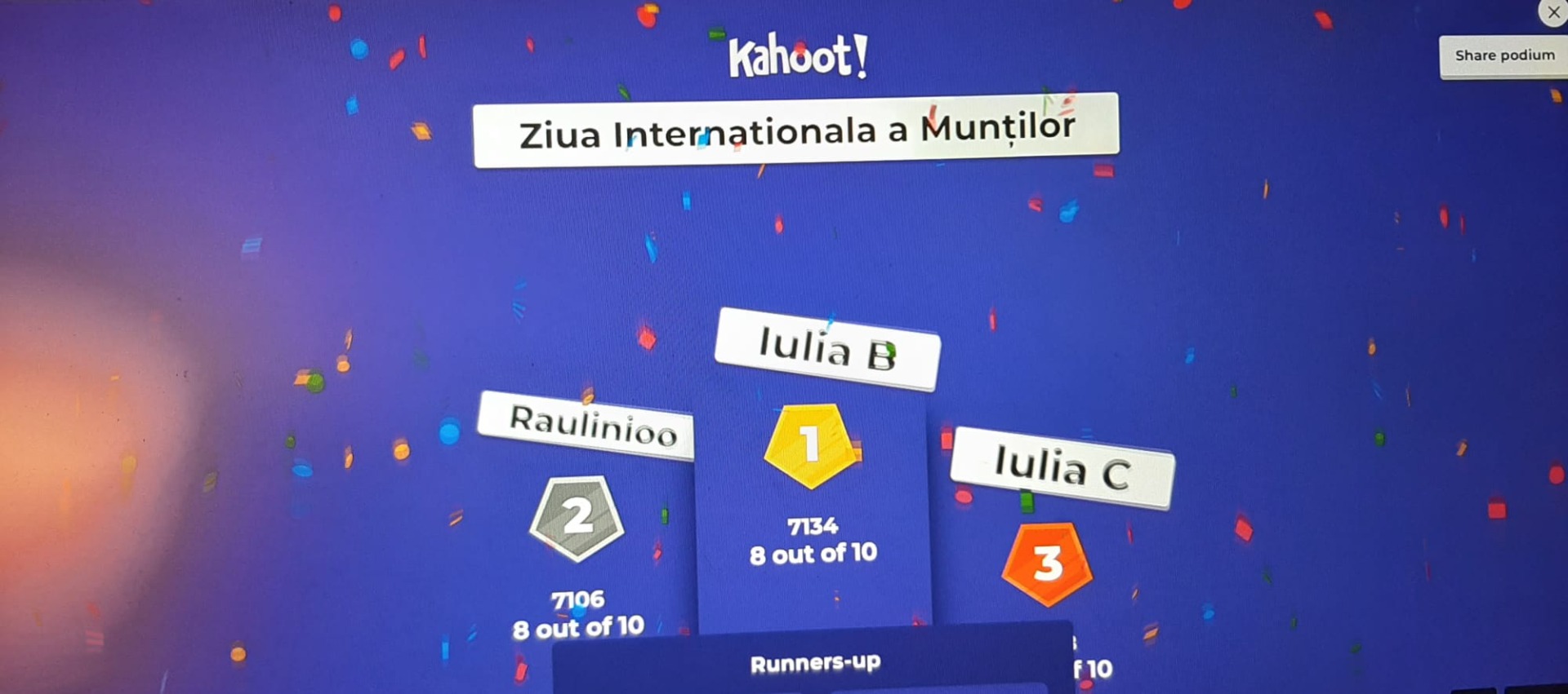 Concurs KAHOOT-Ziua Internațională a Munților